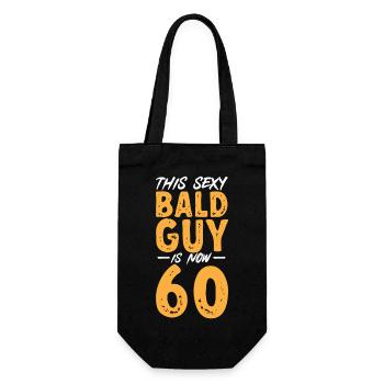 Tête chauve Calvitie Barbe Tête chauve - Sac à bouteille - noir - Devant