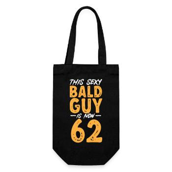 Bald Head Baldness Beard Bald Head - Gift Bag for Bottles - black - Front