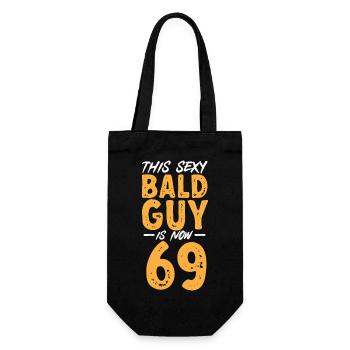 Bald Head Baldness Beard Bald Head - Gift Bag for Bottles - black - Front