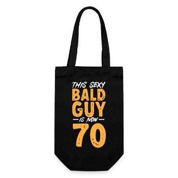 Bald Head Baldness Beard Bald Head - Gift Bag for Bottles - black - Front