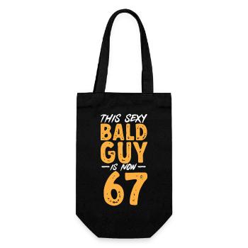 Bald Head Baldness Beard Bald Head - Gift Bag for Bottles - black - Front