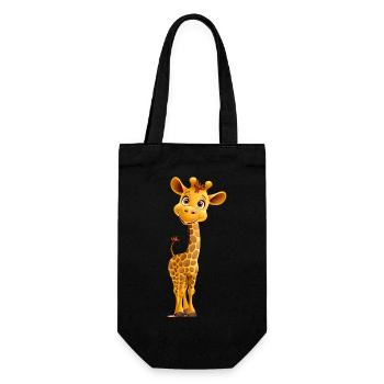 Drôle de girafe, gentil géant de la savane - Sac à bouteille - noir - Devant