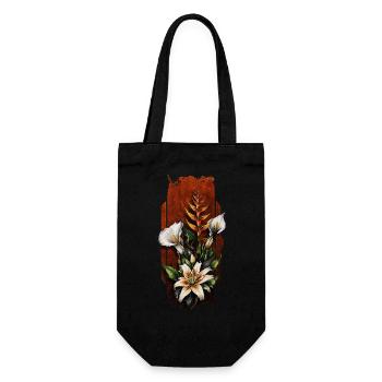 Heliconia, Orchids, and Calla Lily Bouquet - Gift Bag for Bottles - black - Front