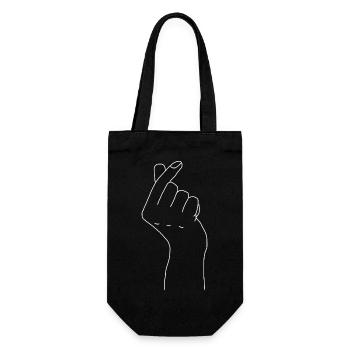 K Pop heart - Geschenkbeutel für Flaschen - Schwarz - Vorne