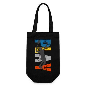 Tennis Silhouette in Color Burst - Gift Bag for Bottles - black - Front