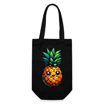 Pineapple - Gift Bag for Bottles - black - Front