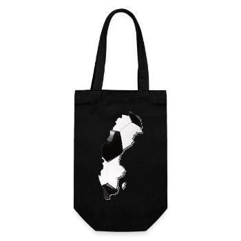 Carte de la Suède encadrée vrai football - Sac à bouteille - noir - Devant