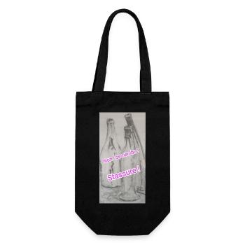 Humor, leere Alkoholflasche, Geschenkidee - Geschenkbeutel für Flaschen - Schwarz - Vorne