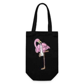 Flamingo Chess Piece King Chess - Gift Bag for Bottles - black - Front