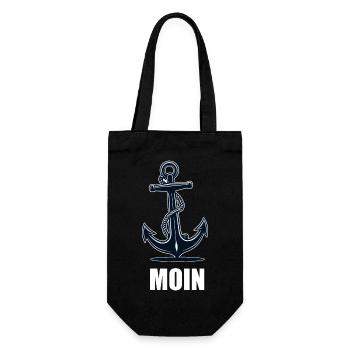 Moin Anker - Geschenkbeutel für Flaschen - Schwarz - Vorne