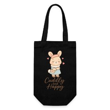 Cuddly&happy - Geschenkbeutel für Flaschen - Schwarz - Vorne