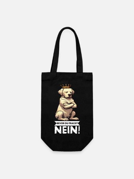 Bevor Du Fragst Nein Labrador Labradorbesitzer  - Geschenkbeutel für Flaschen - Schwarz