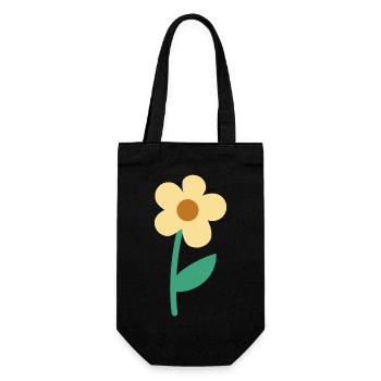 Cute Simple Flower Minimal Botanical Aesthetic - Gift Bag for Bottles - black - Front