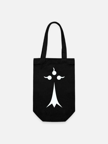 Weißer minimalistischer Hermelin - Geschenkbeutel für Flaschen - Schwarz