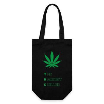 THC Design Cannabis Leaf Weed Hemp 420 Marijuana - Gift Bag for Bottles - black - Front