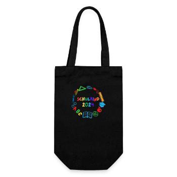 Schulkind 2024 ABC - Geschenkbeutel für Flaschen - Schwarz - Vorne