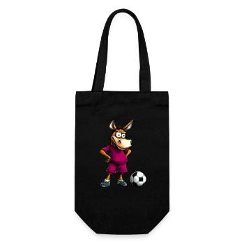Esel Fussball - Geschenkbeutel für Flaschen - Schwarz - Vorne