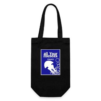 Qualle blau - Geschenkbeutel für Flaschen - Schwarz - Vorne