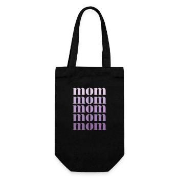 mom lila - Geschenkbeutel für Flaschen - Schwarz - Vorne