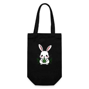 Lapin au cannabis - Sac à bouteille - noir - Devant