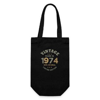 Born in 1974 Vintage 1974 Birthday - Gift Bag for Bottles - black - Front