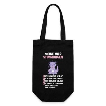 Katze Meine Vier Stimmungen - Geschenkbeutel für Flaschen - Schwarz - Vorne