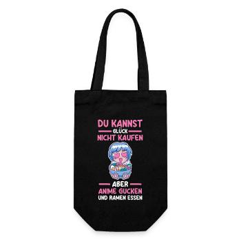 Du kannst Glück nicht kaufen aber Anime gucken und - Geschenkbeutel für Flaschen - Schwarz - Vorne