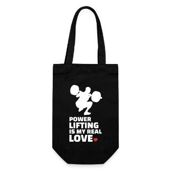 I love powerlifting - Gift Bag for Bottles - black - Front