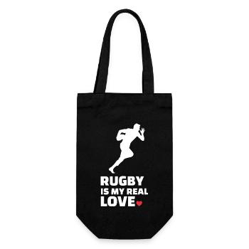 Ich Liebe Rugby - Geschenkbeutel für Flaschen - Schwarz - Vorne