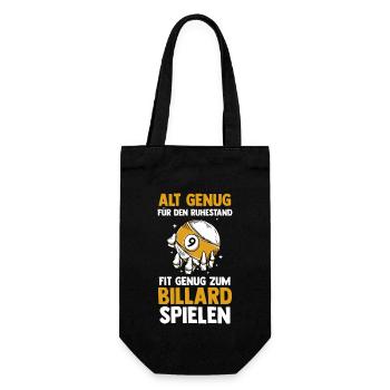 Ruhestand Rentner Rente Billardtisch Billiard Bill - Geschenkbeutel für Flaschen - Schwarz - Vorne