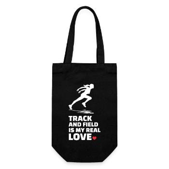Ich Liebe Leichtathletik - Geschenkbeutel für Flaschen - Schwarz - Vorne