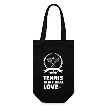 I love tennis - Gift Bag for Bottles - black - Front