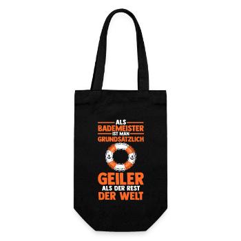 Rettungsschwimmer Bademeister - Geschenkbeutel für Flaschen - Schwarz - Vorne
