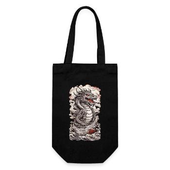 Rétro Ukiyo-E Dragon Japan Wave Art Design - Sac à bouteille - noir - Devant