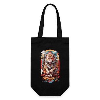 Japonais Yokai Lion Anime Tokiyo Style Rétro - Sac à bouteille - noir - Devant
