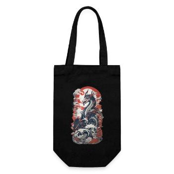 Dragon de style ukiyo-e dans l’art du design rétro - Sac à bouteille - noir - Devant