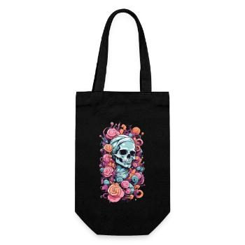 Pastel Goth Roses Skull Occult Weirdcore Design - Gift Bag for Bottles - black - Front