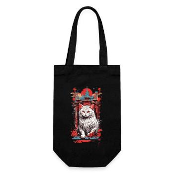 Vintage Japon Chat Ukiyo-E Rétro Design - Sac à bouteille - noir - Devant
