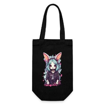 Lapin gothique eGirl Anime Kemonomimi Design - Sac à bouteille - noir - Devant