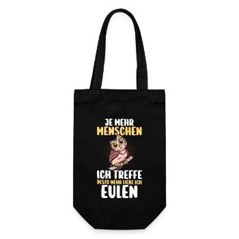 Eulen - Geschenkbeutel für Flaschen - Schwarz - Vorne