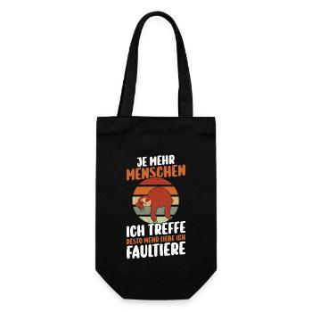 Faultier - Geschenkbeutel für Flaschen - Schwarz - Vorne