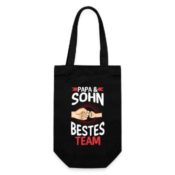 Papa Sohn Vater Familie Geschenk - Geschenkbeutel für Flaschen - Schwarz - Vorne