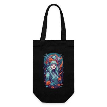 Fille gothique Pastel E-Girl Fantasy Design - Sac à bouteille - noir - Devant