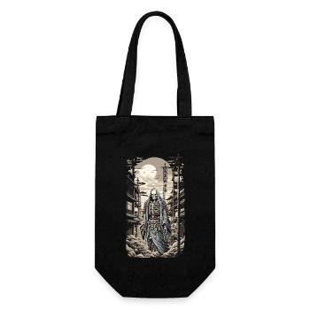 Retro Japan Yokai Skeleton Demon Ukiyo-E - Gift Bag for Bottles - black - Front