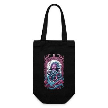 Kraken Goth Pastell okkult Halloween Seeungeheuer - Geschenkbeutel für Flaschen - Schwarz - Vorne