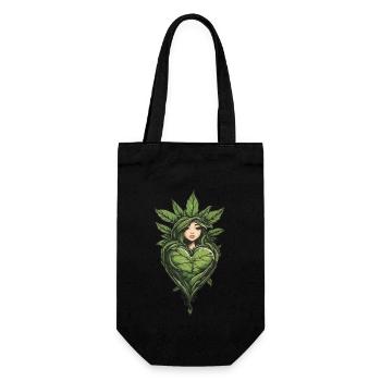 Heart For Plants Streetwear Hemp Leaf Design - Gift Bag for Bottles - black - Front