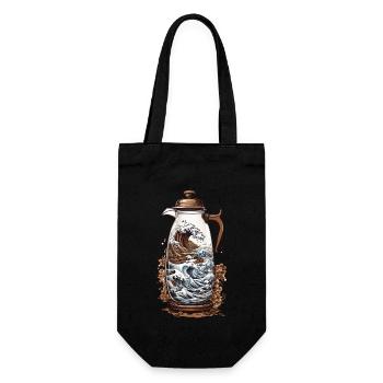 Japanese Coffee Aesthetics Streetwear Style - Gift Bag for Bottles - black - Front