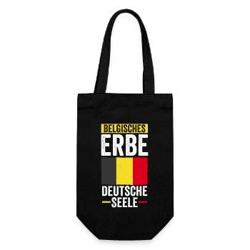Belgier Belgisch Deutsches Herz Belgien - Geschenkbeutel für Flaschen - Schwarz - Vorne