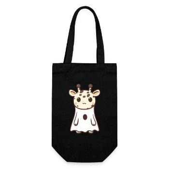 Giraffe Halloween Comic Ghost - Gift Bag for Bottles - black - Front