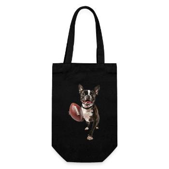 Boston Terrier - Geschenkbeutel für Flaschen - Schwarz - Vorne